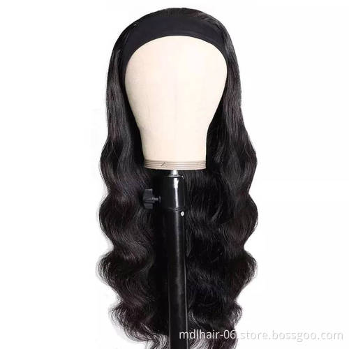Indian Hair Wholesale 100% Virgin Human Hair Headband Wigs Body Wave Human Hair Wigs